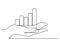 Continuous line drawing of hand showing growth chart