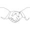 Continuous line drawing of handshake