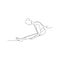 continuous line drawing of handstand yoga girl. isolated sketch drawing of handstand yoga girl line concept. outline thin stroke