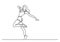 Continuous line drawing of happy fitness woman