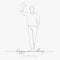 Continuous line drawing. happy man walking. simple vector illustration. happy man walking concept hand drawing sketch line