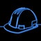 Continuous line drawing hard hat neon concept