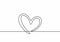 Continuous line drawing heart vector. Minimalism art of love sign and symbol