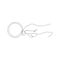continuous line drawing of holding magnifying glass. isolated sketch drawing of holding magnifying glass line concept. outline