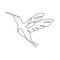 continuous line drawing of hummingbird minimalism drawing vector illustration