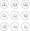 Continuous line drawing icons - cloud upload download