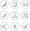 Continuous line drawing icons - contacts locations