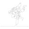 Continuous line drawing judoka makes a throw. Judo theme. Vector illustration.