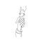 Continuous line drawing of lending hand. Helping hands vector illustration with active stroke