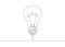 Continuous line drawing light bulb symbol idea.
