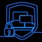 Continuous line drawing Lock Chat Logo Private Chat Security icon neon concept