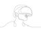 Continuous line drawing Man in glasses device virtual reality