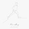 Continuous line drawing. men walking. simple vector illustration. men walking concept hand drawing sketch line