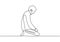 Continuous line drawing muslim prayer. Person doing Salah, Salaah or Salat is the second of the Five Pillars in the Islamic faith