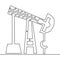 Continuous line drawing Oil derrick Pump concept