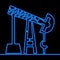 Continuous line drawing Oil derrick Pump neon