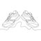 Continuous line drawing Pair of sneakers icon vector illustration concept
