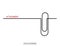 Continuous line drawing of paper clip. Attach icon. Vector illustration.