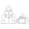 Continuous line drawing person is reading a book student is preparing for the exam icon vector illustration concept