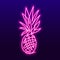 Continuous line drawing of pineapple concept of fruit vector illustration. Vector neon sign