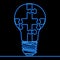 Continuous line drawing Puzzle lightbulb team idea icon neon glow vector illustration concept