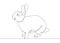 Continuous line drawing rabbit hare