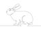 Continuous line drawing rabbit hare