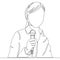 Continuous line drawing reporter with microphone