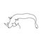 Continuous line drawing of Rhinoceros minimalist design