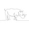 Continuous line drawing of Rhinoceros minimalist design