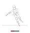 Continuous line drawing of rollerblading girl. Vector illustration.