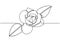 Continuous line drawing of rose flower botanical. Vector illustration of flowers plant minimalism style. Simplicity botanic garden