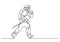 Continuous line drawing of - running firefighter