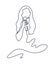 Continuous Line Drawing of sing woman in karaoke Vector wired microphone icon thin line for web and mobile, modern