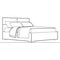 Continuous line drawing sleeping bed icon concept