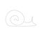 Continuous line drawing snail, vector