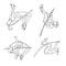 continuous line drawing of sport high jump vector illustration