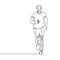 Continuous line drawing of sport person doing jogging, he running for healthy life