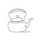 continuous line drawing of the teapot kitchen appliance