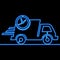 Continuous line drawing Truck delivery neon