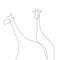 continuous line drawing of two giraffe animals with a simple minimalist style