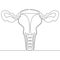 Continuous line drawing Uterus icon vector concept