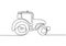 Continuous line drawing of vintage racing car driving on dusty road. Old retro vintage auto car. Classic transportation vehicle