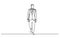 Continuous line drawing of walking businessman in suit