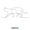 Continuous line drawing of Walking cat. Template for your design. Vector illustration