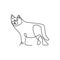 continuous line drawing of wolf animals with a simple design