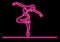 Continuous line drawing of woman ballet dancer with neon vector