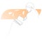 Continuous line drawing of woman reading book. Abstract one line girl relaxing with a book on an orange background with