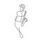 continuous line drawings playing trumpets, with a minimalist, simple design