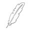 Continuous line feather logo. Vector hand drawn elegant Single line feather icon